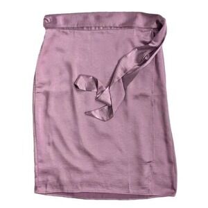 Wildfang‎ Mauve Empower Satin Wrap Skirt Size Small